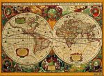 Planisfero 070-carta del mondo due emisferi colori vivaci cm 140x100